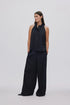 Rabens Saloner Dalvina grossgrain cuff detail pants black